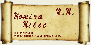 Momira Milić vizit kartica